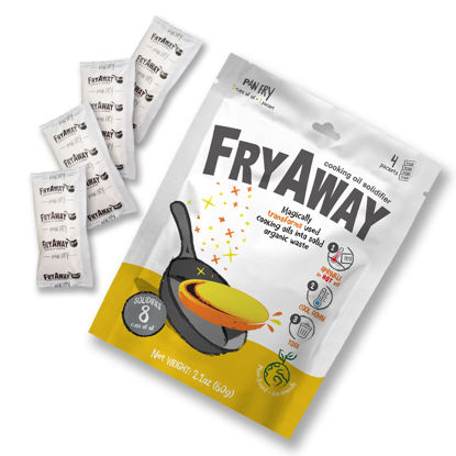 Picture of FryAway Pan Fry Cooking Oil Solidifier, Solidifies up to 8 Cups - Plant-Based Cooking Oil SolidifierPowder that Turns Used Oil to Hard Oil and Organic Waste - Easy to Use, Made in the USA