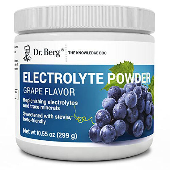 Picture of Dr. Berg Hydration Keto Electrolyte Powder - Enhanced w/ 1,000mg of Potassium & Real Pink Himalayan Salt (NOT Table Salt) - Grape Flavor Hydration Drink Mix Supplement - 50 Servings