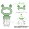 Picture of Haakaa Baby Fruit Food Feeder Pacifier | Breastmilk Popsicle Molds for Teething | Silicone Feeder and Teether for Baby Teething Relief & Infant Safely Self Feeding, BPA Free (Pea Green)