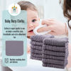 Picture of Cute Castle 12 Pack Muslin Burp Cloths for Baby - Ultra-Soft 100% Cotton Baby Washcloths - Large 20'' by 10'' Super Absorbent Milk Spit Up Rags - Burpy Cloths for Unisex, Boy, Girl - Grey