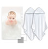 Picture of BAMBOO QUEEN 2 Pack Bamboo Baby Bath Towel - Ultra Absorbent - Ultra Soft Hooded Towels for Kids - X Large Size for 0-7 Yrs (White and Stripe, 37.5 x 37.5 Inch)