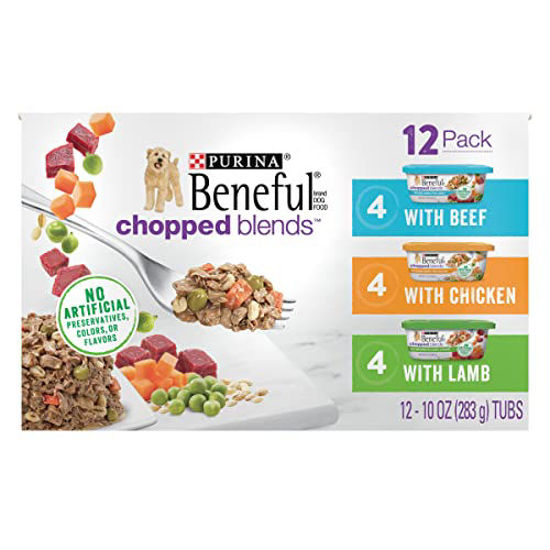 Picture of Purina Beneful High Protein, Gravy Wet Dog Food Variety Pack, Chopped Blends - (12) 10 Oz. Tubs