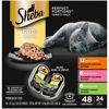 Picture of SHEBA PERFECT PORTIONS Cuts in Gravy Adult Wet Cat Food Trays (24 Count, 48 Servings), Roasted Chicken, Gourmet Salmon and Tender Turkey Entrée, Easy Peel Twin-Pack Trays