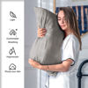 Picture of Natural Mulberry Silk Pillowcase with Hidden Zipper for Hair and Skin Standard Size 20"X 26" Soft Breathable Smooth Cooling Pillow Covers for Sleeping(Gray,1Pcs)