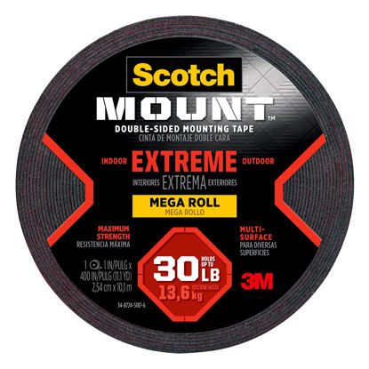 Picture of Scotch Extreme Double-Sided Mounting Tape Mega Roll 414H-Long-DC, 1 in x 400 in