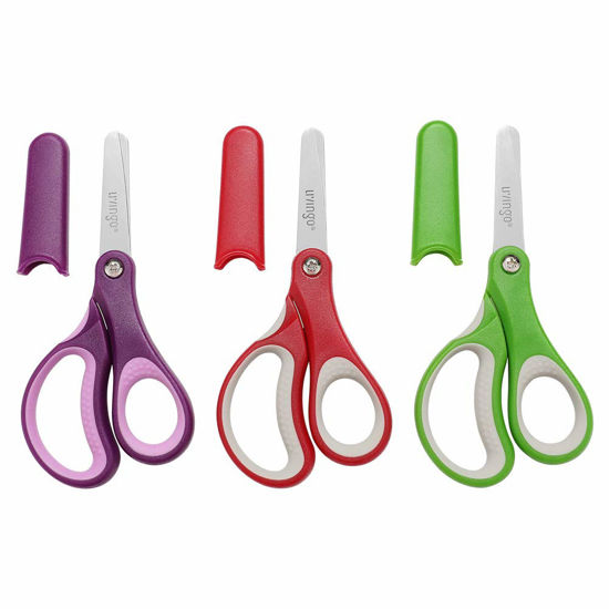 Dependable Industries 3 Pack All Purpose Stainless Steel Scissors Crafts Home Office Sewing, Red