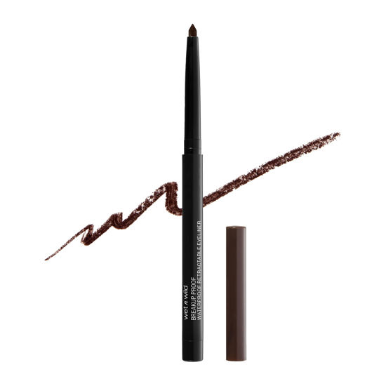 Picture of wet n wild Mega Last Breakup Proof Liquid Waterproof Eyeliner, Dark Brown, Quick Drying Retractable Gel Eyeliner, Smudge Resistant, Long Lasting 16 Hour Wear, Ultra Fine Brush Tip Pen