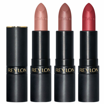 Picture of Lipstick Set by Revlon, Super Lustrous 3 Piece Gift Set, High Impact, Matte Finish in Nude Plum & Red, Pack of 3