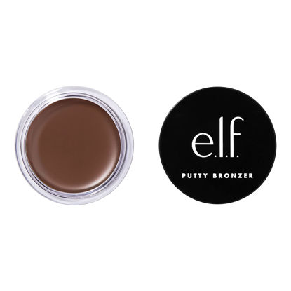 Picture of e.l.f. Putty Bronzer, Creamy & Highly Pigmented Formula, Creates a Long-Lasting Bronzed Glow, Infused with Argan Oil & Vitamin E, Beach, Please!, 0.35 Oz