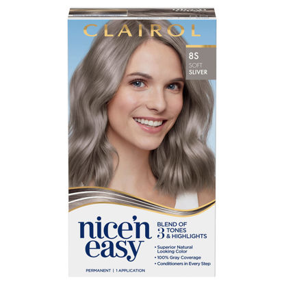 Picture of Clairol Nice'n Easy Permanent Hair Dye, 8S Soft Silver Hair Color, Pack of 1