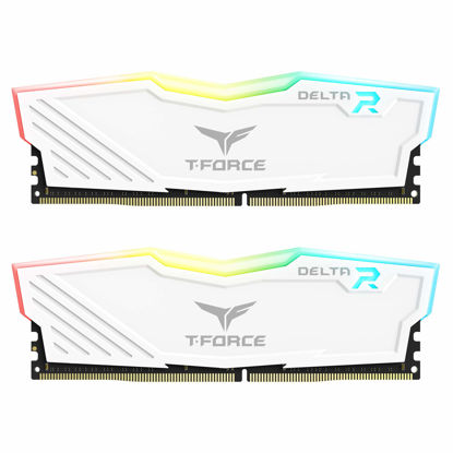 Picture of TEAMGROUP T-Force Delta RGB DDR4 32GB (2x16GB) 3600MHz (PC4-28800) CL18 Desktop Gaming Memory Module Ram TF4D432G3600HC18JDC01 - White