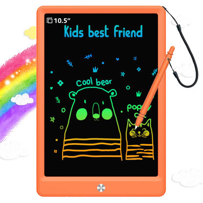 Picture of LCD Writing Tablet Doodle Board, Colorful Drawing Pad, Electronic Drawing Tablet, Drawing Pads,Travel Gifts for Kids Ages 3 4 5 6 7 8 Year Old Girls Boys (10.5 inch, Orange)