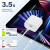 Picture of 20W iPad Fast Charger USB C for iPad Pro 12.9,11 inch 2021/2020/2018, New iPad Air 5th/4th 10.9 inch 2022, Apple-iPad Mini 6 Gen 2021, PD Wall Charging Block with 10Ft USB C to C Charging Cable（2pack）