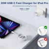 Picture of 20W iPad Fast Charger USB C for iPad Pro 12.9,11 inch 2021/2020/2018, New iPad Air 5th/4th 10.9 inch 2022, Apple-iPad Mini 6 Gen 2021, PD Wall Charging Block with 10Ft USB C to C Charging Cable（2pack）