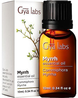Picture of Gya Labs Myrrh Essential Oil for Skin - 100% Natural Myrrh Oil for Diffuser - Calming Myrrh Essential Oil for Hair, Candle Making & Massage (0.34 fl oz)