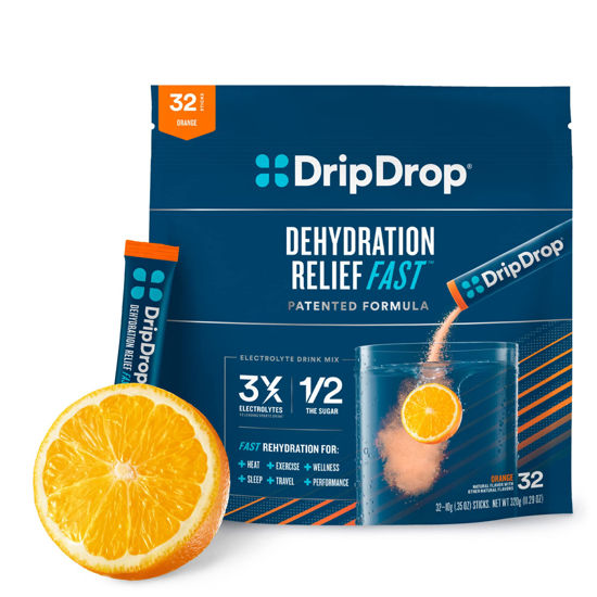 Picture of DripDrop Hydration - Electrolyte Powder Packets - Orange - 32 Count