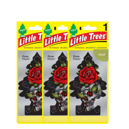 Picture of Little Trees Car Air Freshener | Hanging Paper Tree for Home or Car | Rose Thorn | 6 Pack