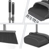 Picture of kelamayi Broom and Dustpan Set for Home, Office, Stand Up Broom and Dustpan (Black&Gray)