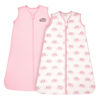 Picture of TILLYOU Sleep Sack - Cotton Wearable Blanket Baby 2-Pack Set, Fits Babies Age 6-12 Months, Pink Elephant