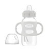 Picture of Dr. Brown’s® Milestones™ Wide-Neck Sippy Bottle with 100% Silicone Handles, Easy-Grip Bottle with Soft Sippy Spout, 9oz/270mL, BPA Free, Gray, 6m+