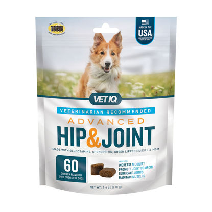 Picture of VetIQ Advanced Hip & Joint with UC-II® and Omega-3s Advance Formula for All Dog Breeds, Chicken Flavor, 60 Count