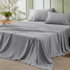 Picture of Bedsure Soft 1800 Sheets for California King Size Bed, 4 Pieces Hotel Luxury Light Grey Sheets Cal King, Easy Care Polyester Microfiber Cooling Bed Sheet Set