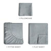 Picture of Twin Size Sheet Set - Breathable & Cooling Sheets - Softer Than Jersey Cotton - Same Look as Jersey Knit Sheets & T-Shirt Sheets - Deep Pockets - 3 Piece Set - Wrinkle Free - Heathered Blue - 4PC