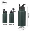 Picture of BJPKPK Insulated Water Bottles with Straw Lid, 27oz Stainless Steel Water Bottle with 3 Lids, Leak Proof BPA Free Metal Thermos Mug, Sports Water Bottle Keep Cold & Hot-Army Green