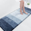 Picture of OLANLY Luxury Bathroom Rug Mat, Extra Soft and Absorbent Microfiber Bath Rug, Non-Slip Plush Shaggy Bath Carpet Runner, Machine Wash Dry, Bath Mats for Bathroom Floor, Tub and Shower, 59x24, Navy Blue