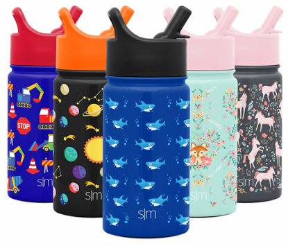 Simple Modern Kids Water Bottle with Straw Lid | Insulated Stainless Steel Reusable Tumbler for Toddlers, Girls | Summit | 18oz, Under The Sea