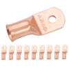 Picture of SELTERM 10pcs 3/0 AWG - 1/4" Stud - Battery Lugs, Heavy Duty Wire Lugs, Ring Terminals, Battery Cable Ends,000 Gauge Terminals, UL Bare Copper Eyelets Electrical Battery Terminal Connectors