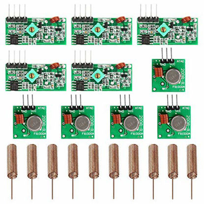 Picture of DAOKI 5 Set 433MHz RF Transmitter and Receiver Wireless Module Kit High Frequency Remote Control for Arduino with 433MHz Antenna