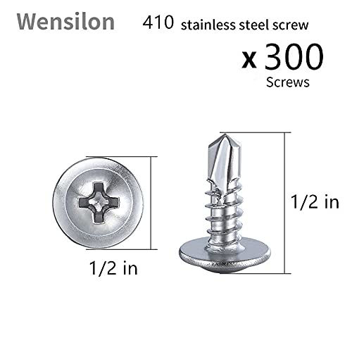 GetUSCart- Wensilon（300pcs）#8×1/2”for Sheet Metal Self-Tapping Screws ...