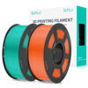 Picture of SUNLU 3D Printer Filament Bundle PLA Plus 1.75mm, Neatly Wound Filament 2KG, PLA+ Filament for Most FDM 3D Printer, 1 kg Spool, 2 Packs, Sunny Orange+Mint Greem