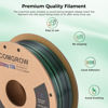 Picture of Tri-Colors Silk PLA 3D Printer Filament, Rainbow PLA Filament 1.75mm, Dimensional Accuracy +/- 0.02 mm, 1KG Spool, Coextrusion 3D Filament with Shiny Silk Golden-Green-Black