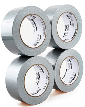 Picture of AUDTMWH Duct Tape Heavy Duty - 1.88 in x 90 ft, Silver, Waterproof, Temperature Resistant, Extreme Durability, Super Fix, No Residue, Industrial, Professional Use, for Duct Tape Crafts, 4 Rolls