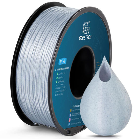 Picture of Geeetech Marble PLA Filament, Stone-Like Appearance, 1.75mm 3D Printing Filament 1kg(2.2lbs), Dimensional Accuracy +/- 0.03 mm, Marble White-Blue Stone Color, Fit Most FDM Printer