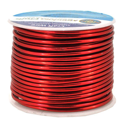 Picture of Mandala Crafts Anodized Aluminum Wire for Sculpting, Armature, Jewelry Making, Gem Metal Wrap, Garden, Colored and Soft, 1 Roll(12 Gauge, Red)