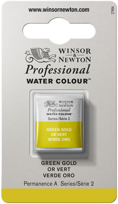 Picture of Winsor & Newton Professional Watercolor, Half Pan, Green Gold