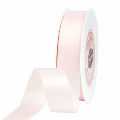 Picture of VATIN 7/8 inch Double Faced Polyester Satin Ribbon Blush Pink -Continuous 25 Yard Spool,Perfect for Wedding Decor,Wreath,Baby Shower,Gift Package Wrapping and Other Projects