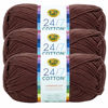 Picture of Lion Brand 24/7 Cotton Yarn, Yarn for Knitting, Crocheting, and Crafts, Coffee Beans, 3 Pack