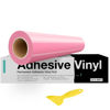 Picture of HTVRONT Pink Permanent Vinyl, Pink Vinyl for Cricut - 12" x 40 FT Pink Adhesive Vinyl Roll for Cricut, Silhouette, Cameo Cutters, Signs, Scrapbooking, Craft, Die Cutters (Glossy Pink)