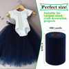 Picture of Navy Blue Tulle Fabric Rolls 6 Inch by 100 Yards (300 feet) Fabric Spool Tulle Ribbon for DIY Navy Blue Tutu Bow Baby Shower Birthday Easter Party Wedding Decorations Christmas Craft Supplies