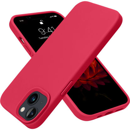 Picture of OTOFLY Designed for iPhone 13 Case, Silicone Shockproof Slim Thin Phone Case for iPhone 13 6.1 inch Red