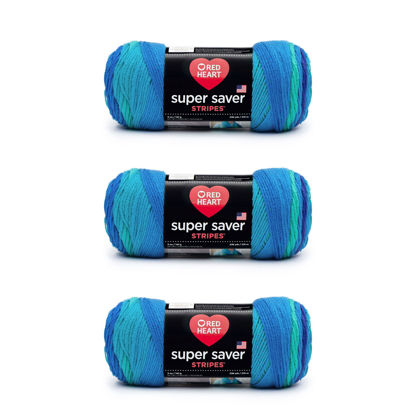 Picture of Red Heart Super Saver Yarn, 3 Pack, Cool Stripe 3 Count