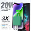 Picture of 2Pack 20W Type C Charger, Dual Port USB C Wall Plug 20W PD & QC3.0 USB A Fast Charging Block for iPhone, Samsung Galaxy, Google Pixel, Motorola, Oneplus Kindle Cargador Cube Brick Box, Green