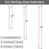 Picture of 925 Sterling Silver Necklace Extender Rose Gold Necklace Extender Rose Gold Chain Extenders for Necklaces 2", 3", 4" Inches