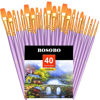 Picture of BOSOBO Paint Brushes Set, 4 Pack 40 Pcs Round Pointed Tip Paintbrushes Nylon Hair Artist Acrylic Paint Brushes for Acrylic Oil Watercolor, Face Nail Art, Miniature Detailing & Rock Painting, Purple