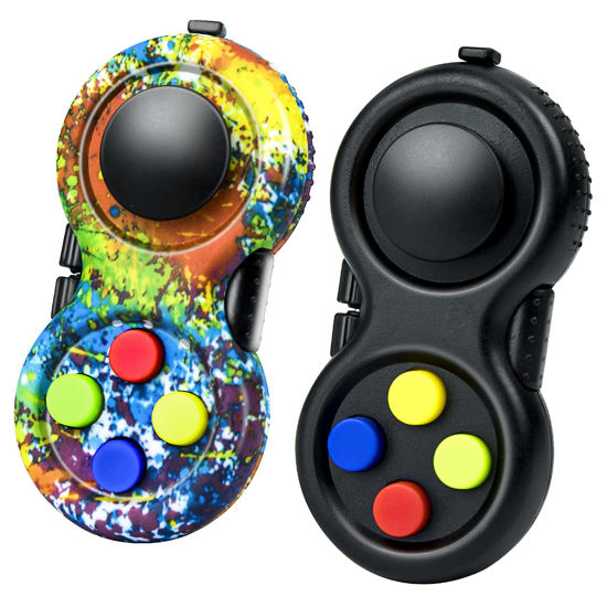 Picture of WTYCD The Original Fidget Retro: The Rubberized Classic Controller Game Pad Fidget Focus Toy with 8-Fidget Functions and Lanyard - Perfect for Relieving Stress (Colorful/Original Version)