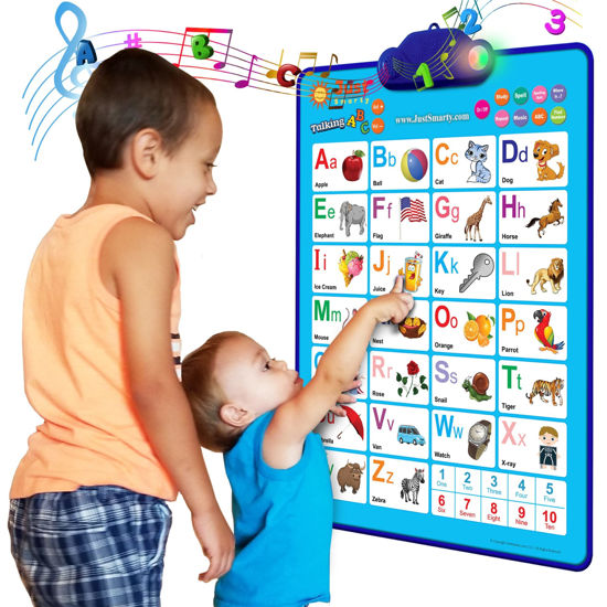 Picture of Just Smarty Alphabet and Numbers Learning Toy with Light for Toddlers Ages 2-4 | Talking ABC & 123s & Music Poster, Best Educational Toy for Toddler. Kids Learning at Daycare, Preschool, Kindergarten